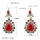 Vintage Retro Gold Red Ethnic Earrings Women